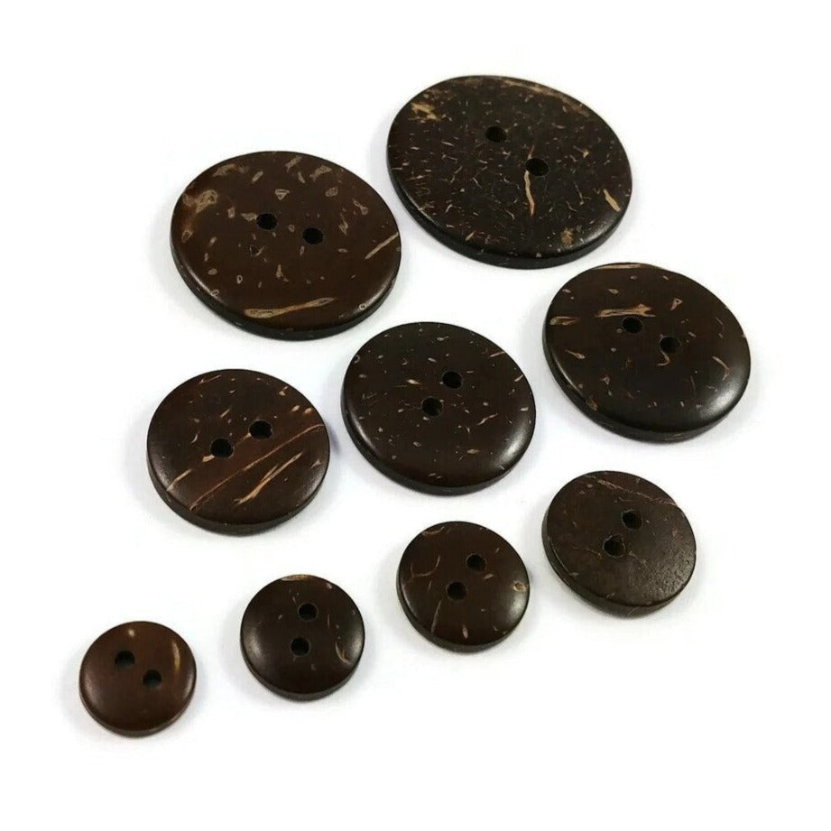 1 Coconut wooden button, 8 sizes available