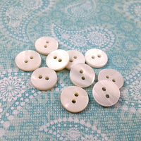 Mother of pearl buttons, Natural white shell sewing buttons, 7 sizes available