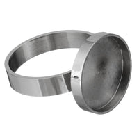 Stainless steel adjustable ring, 15mm round cabochon settings, Hypoallergenic jewelry making findings