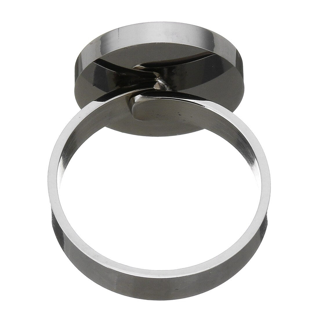 Stainless steel adjustable ring, 15mm round cabochon settings, Hypoallergenic jewelry making findings