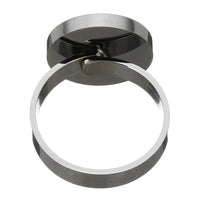 Stainless steel adjustable ring, 15mm round cabochon settings, Hypoallergenic jewelry making findings