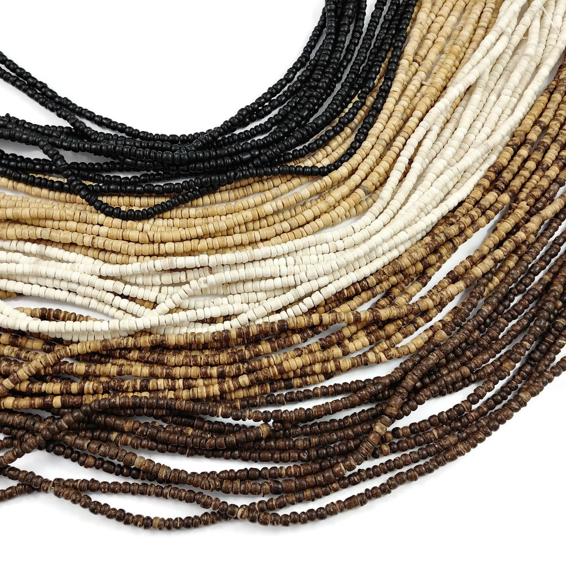 3mm tiny coconut beads - Five colors available