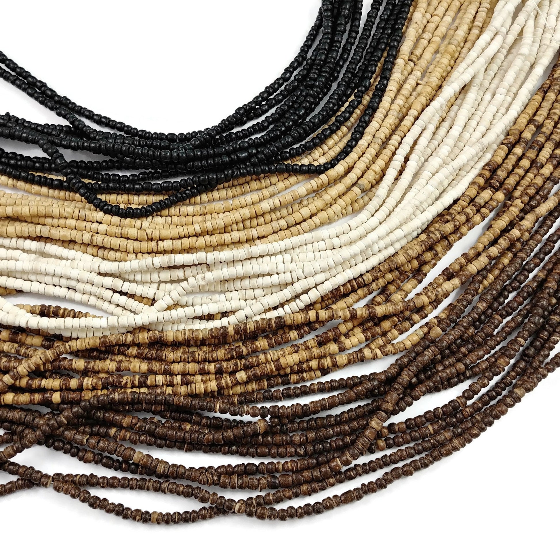3mm tiny coconut beads - Five colors available