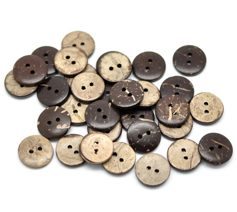 1 Coconut wooden button, 8 sizes available