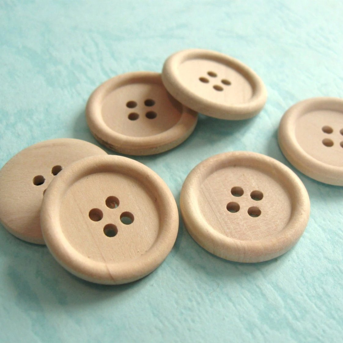 12 Natural unfinished wood buttons 13mm, 15mm, 18mm, 20mm, 25mm