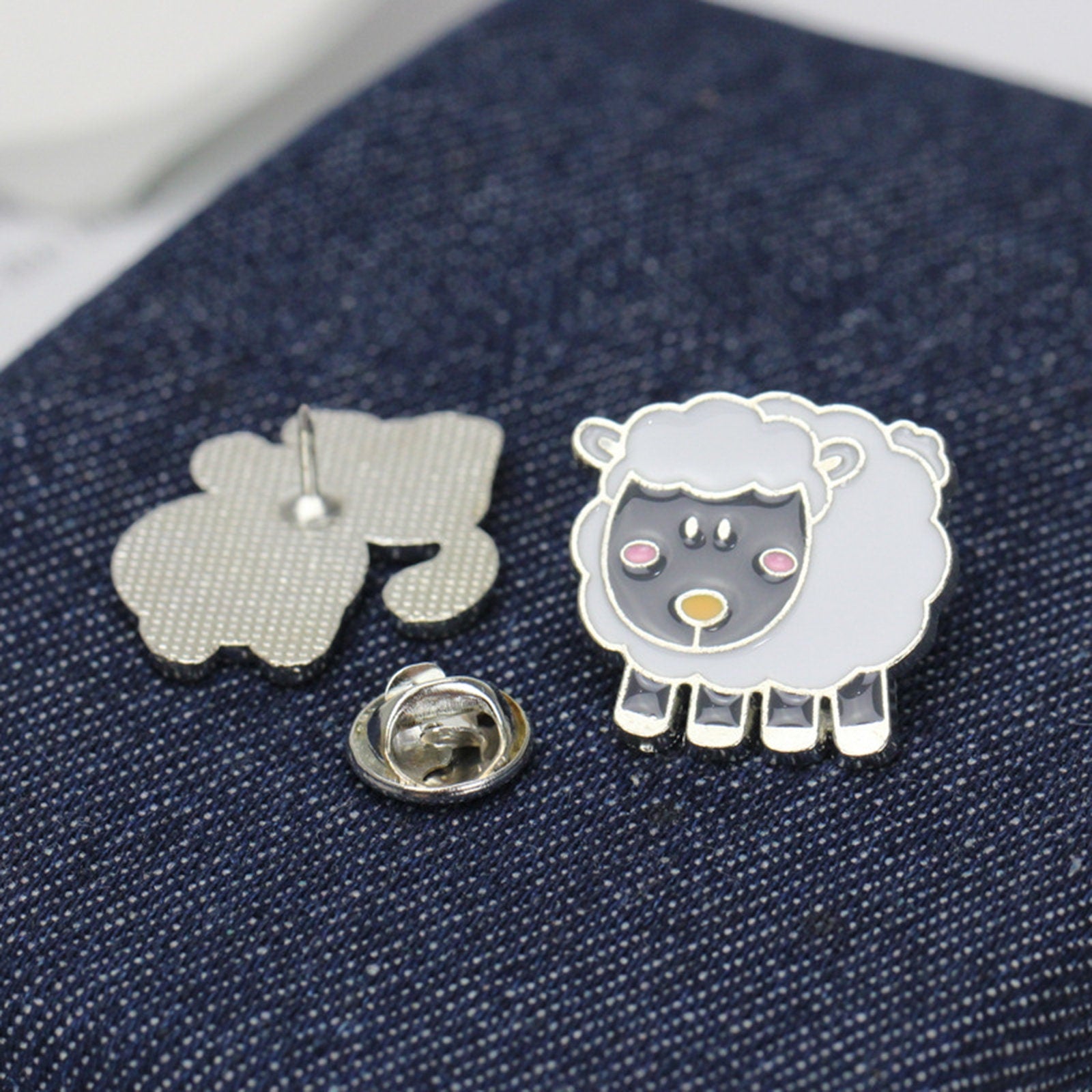 Black sheep enamel pin, Knit lover brooch, Cute gift for knitter