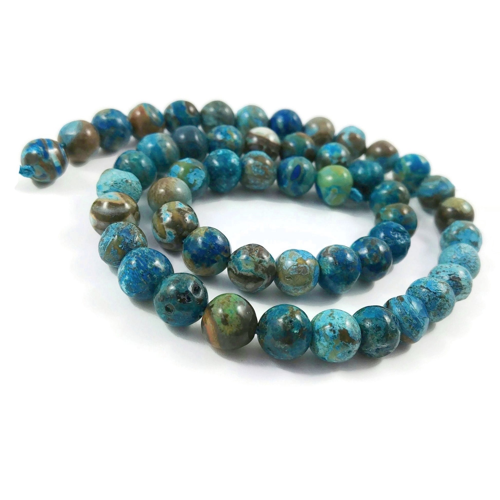Perles en Pierres Marbrées Ocean Jasper Rondes 8mm