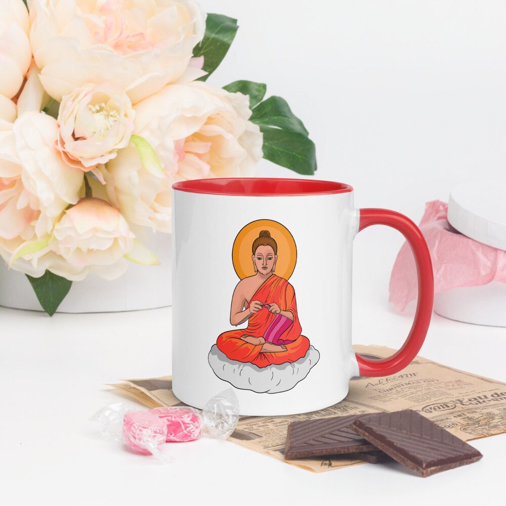 Knitting Buddha PNG, Funny zen meditation clipart, Instant digital download DIY
