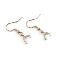 10pcs stainless steel earring hooks with pinch bails - Rose gold, gold, silver, black - Jewelry making findings