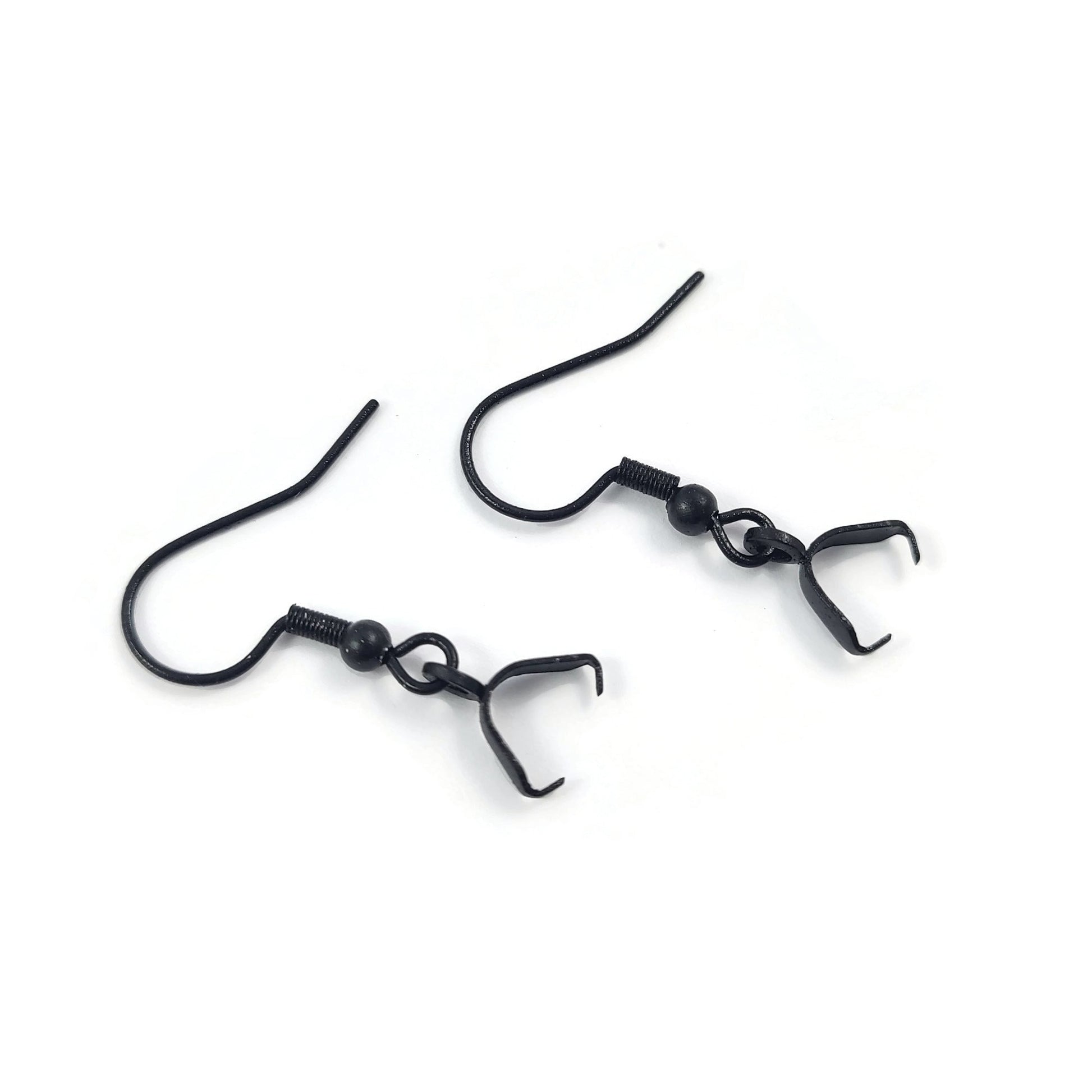 10pcs stainless steel earring hooks with pinch bails - Rose gold, gold, silver, black - Jewelry making findings