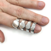 Stainless steel adjustable open glue-on rings round 6mm 8mm 10mm 12mm pad settings - Hypoallergenic jewelry findings