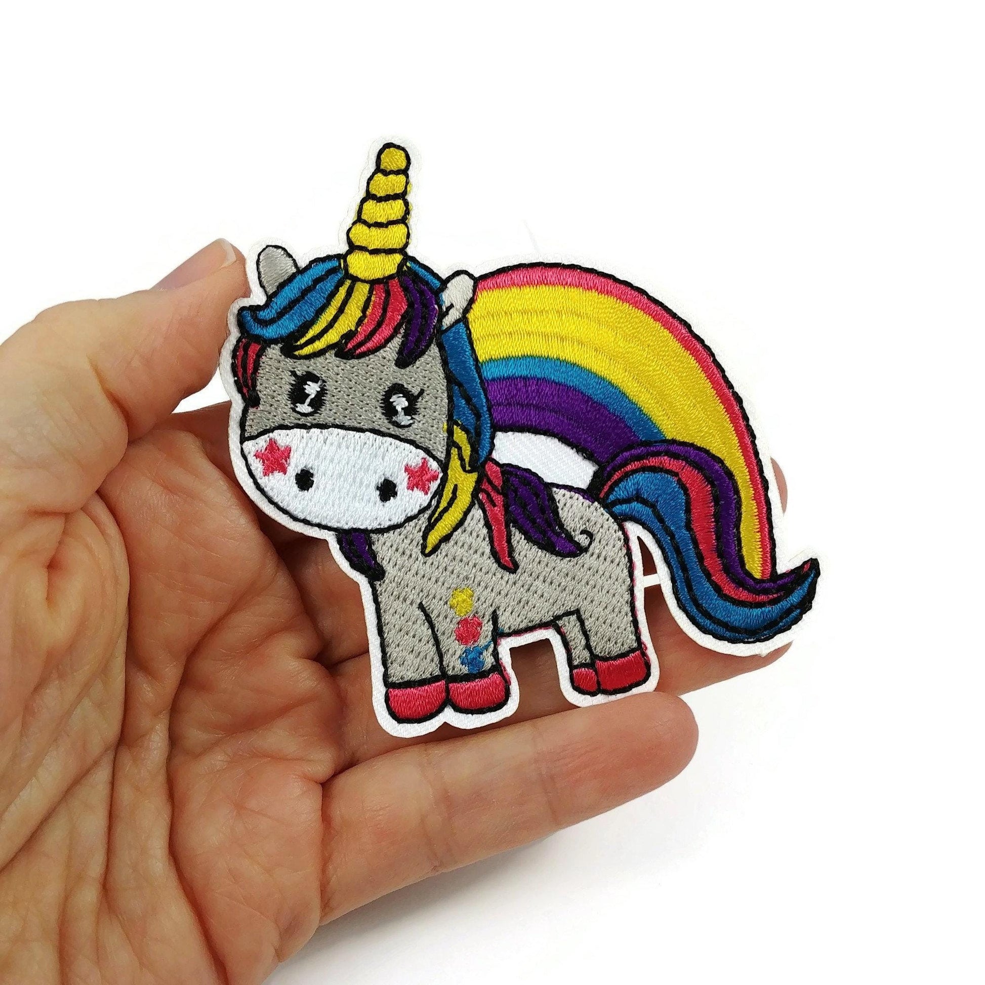 12pcs Whimsical assorted patch bundle, Cat lover iron on patch, Unicorn embroidered sew on patches