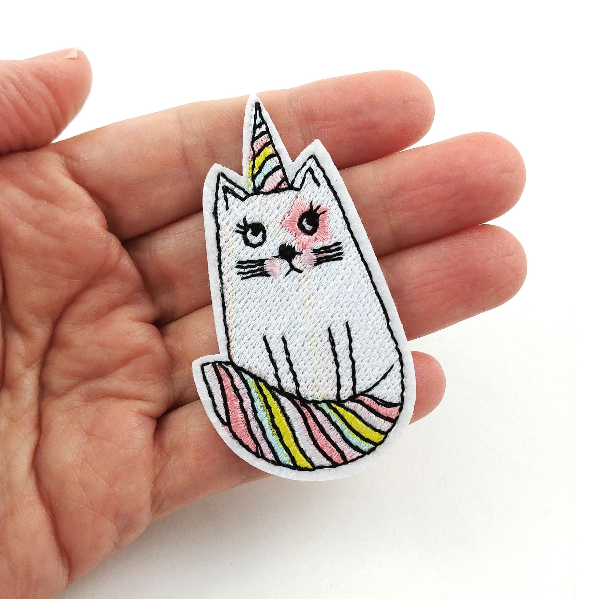 12pcs Aesthetic assorted patch bundle, Cat lover iron on patch, Unicorn embroidered sew on patches, Cactus appliques