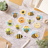 50 autocollants abeilles en vinyle