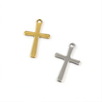 5 minimalist stainless steel cross charms