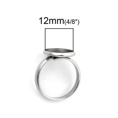 1 Stainless steel adjustable ring cabochon setting (fits 10mm 12mm dia.)