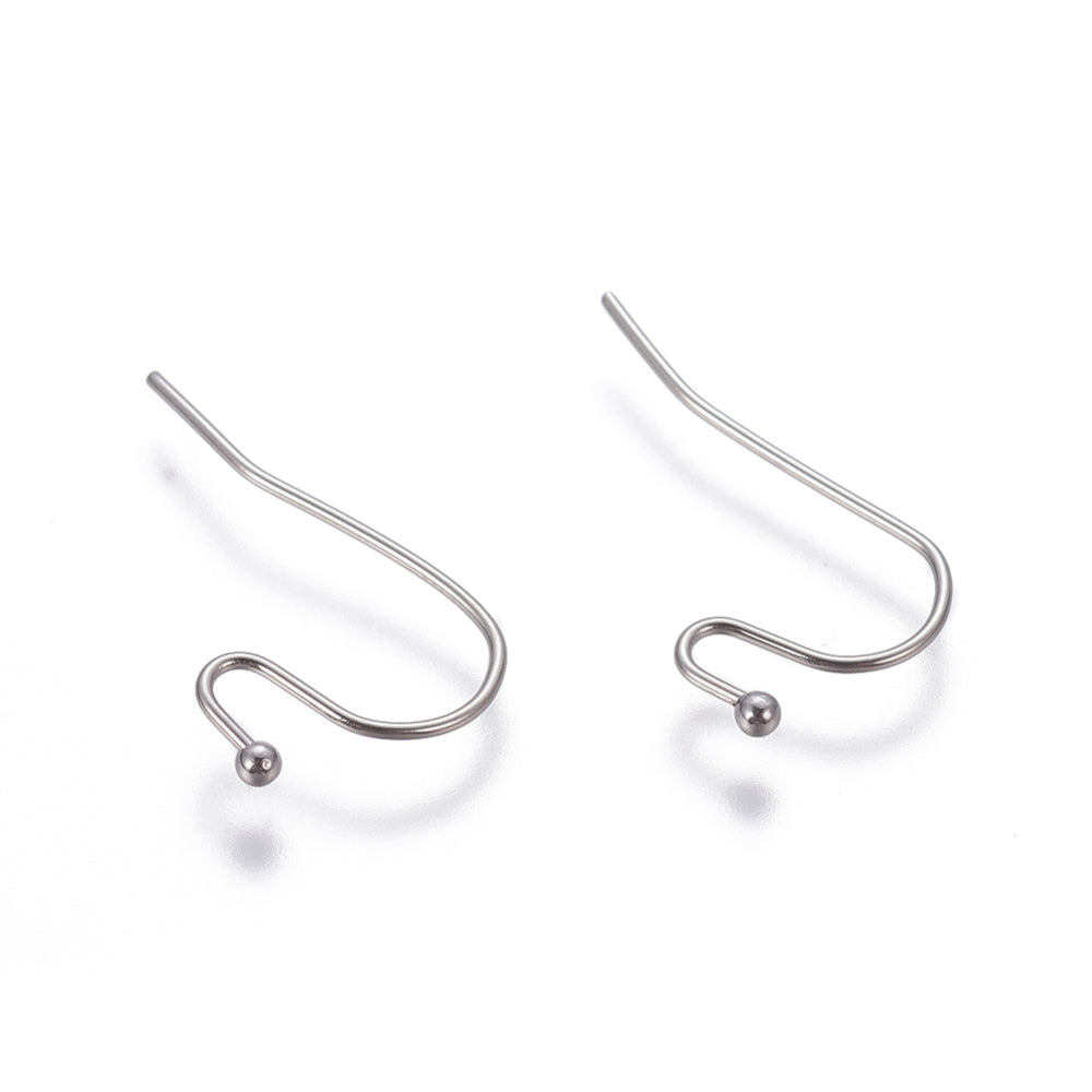 50 pièces (25 paires) crochets pour boucle d'oreille en acier inoxydable hypoallergénique 22mm