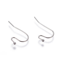 50 pièces (25 paires) crochets pour boucle d'oreille en acier inoxydable hypoallergénique 22mm