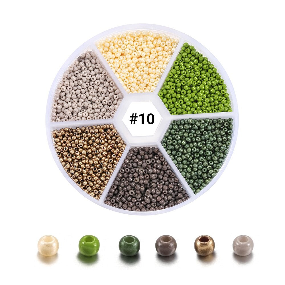 Kit de perles de rocaille en verre 2mm, Assortiments de 4800pcs