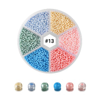 Kit de perles de rocaille en verre 2mm, Assortiments de 4800pcs