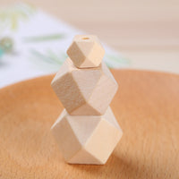 10 Hexagon unfinished wood beads