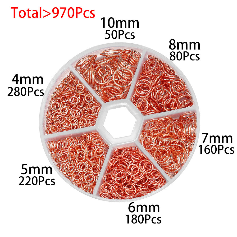 Kit pour la fabrication de bijoux, 970pcs anneaux 4mm à 10mm, Hypoallergène sans nickel