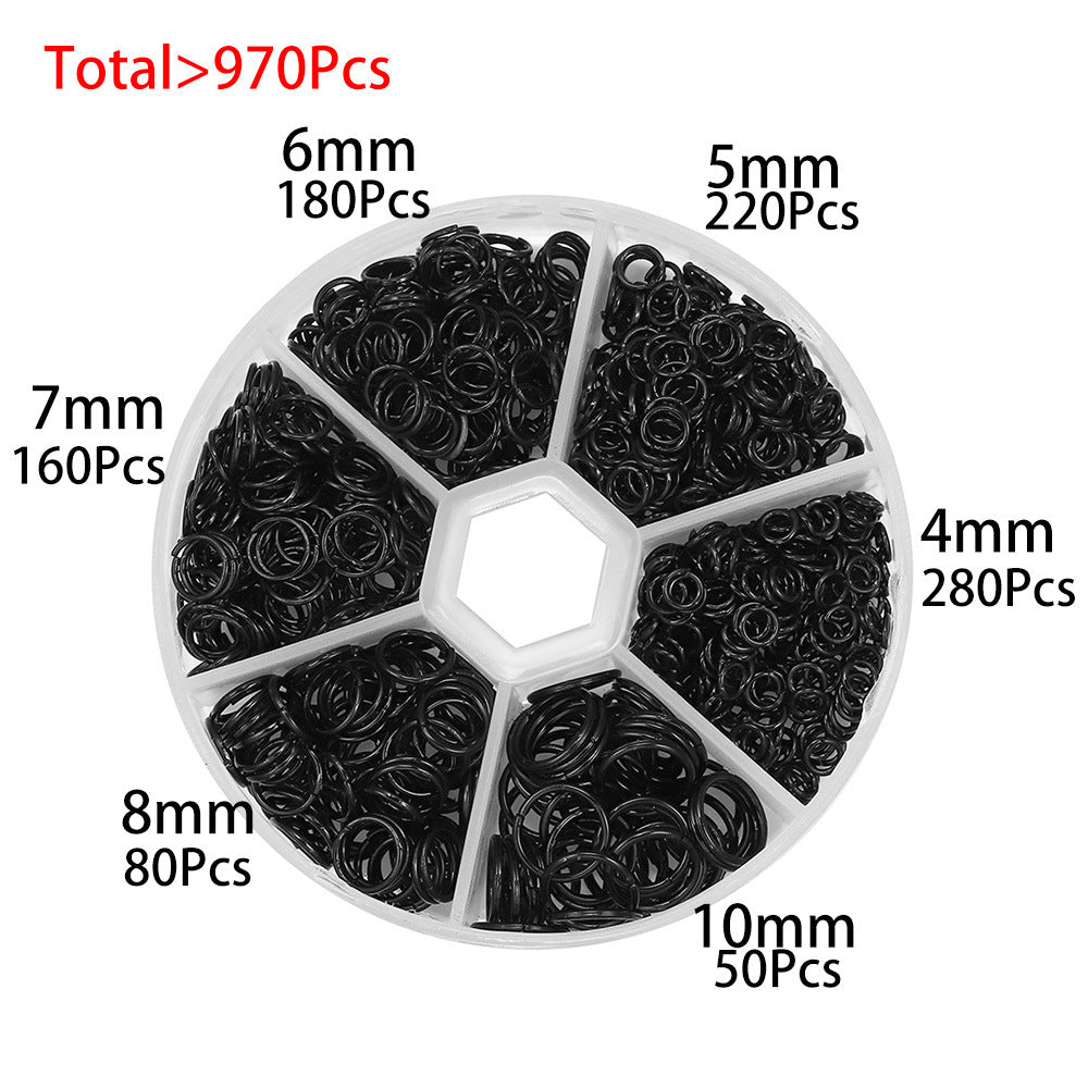 Kit pour la fabrication de bijoux, 970pcs anneaux 4mm à 10mm, Hypoallergène sans nickel