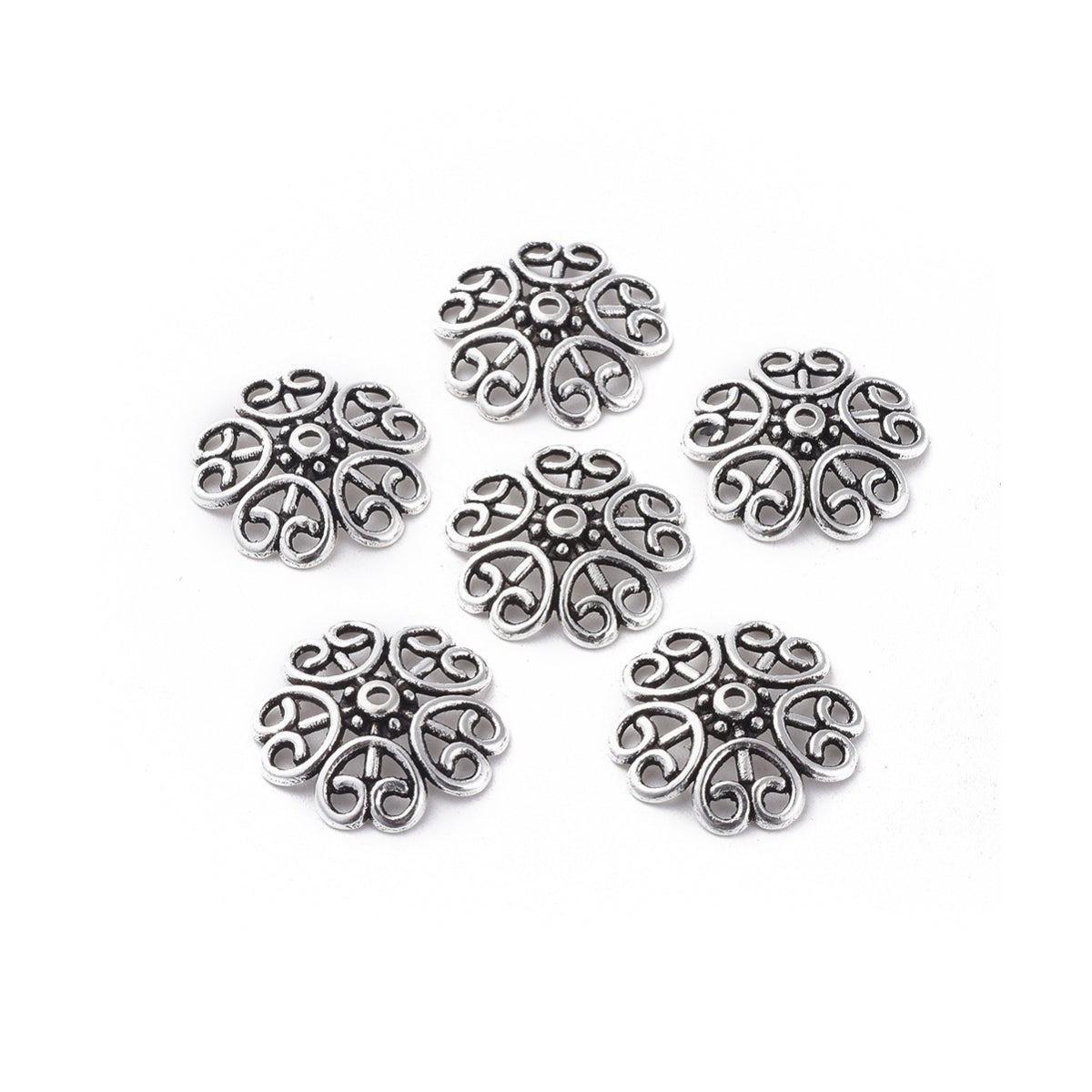 10 Big flower bead caps 18mm  - Nickel free, lead free and cadmium free beadcaps