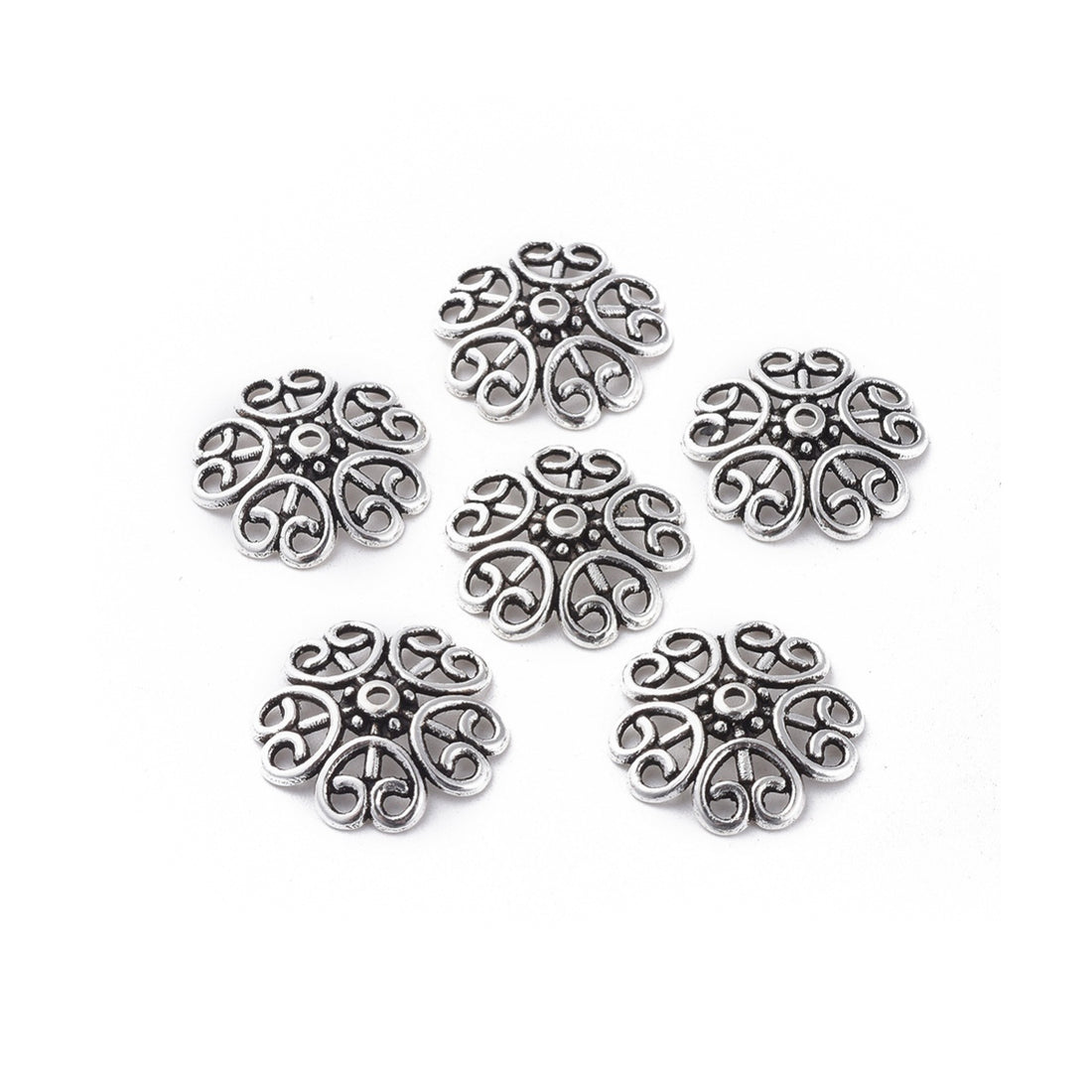 10 Big flower bead caps 18mm  - Nickel free, lead free and cadmium free beadcaps
