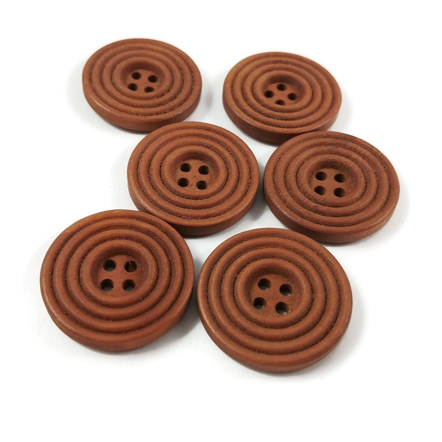 1 inch wooden sewing buttons 25mm - Set of 6 circle wood button - Choose your color