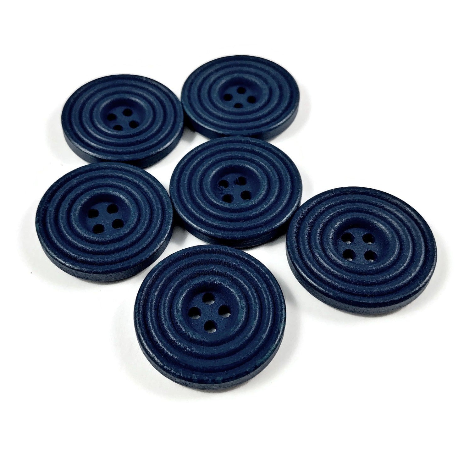 1 inch wooden sewing buttons 25mm - Set of 6 circle wood button - Choose your color
