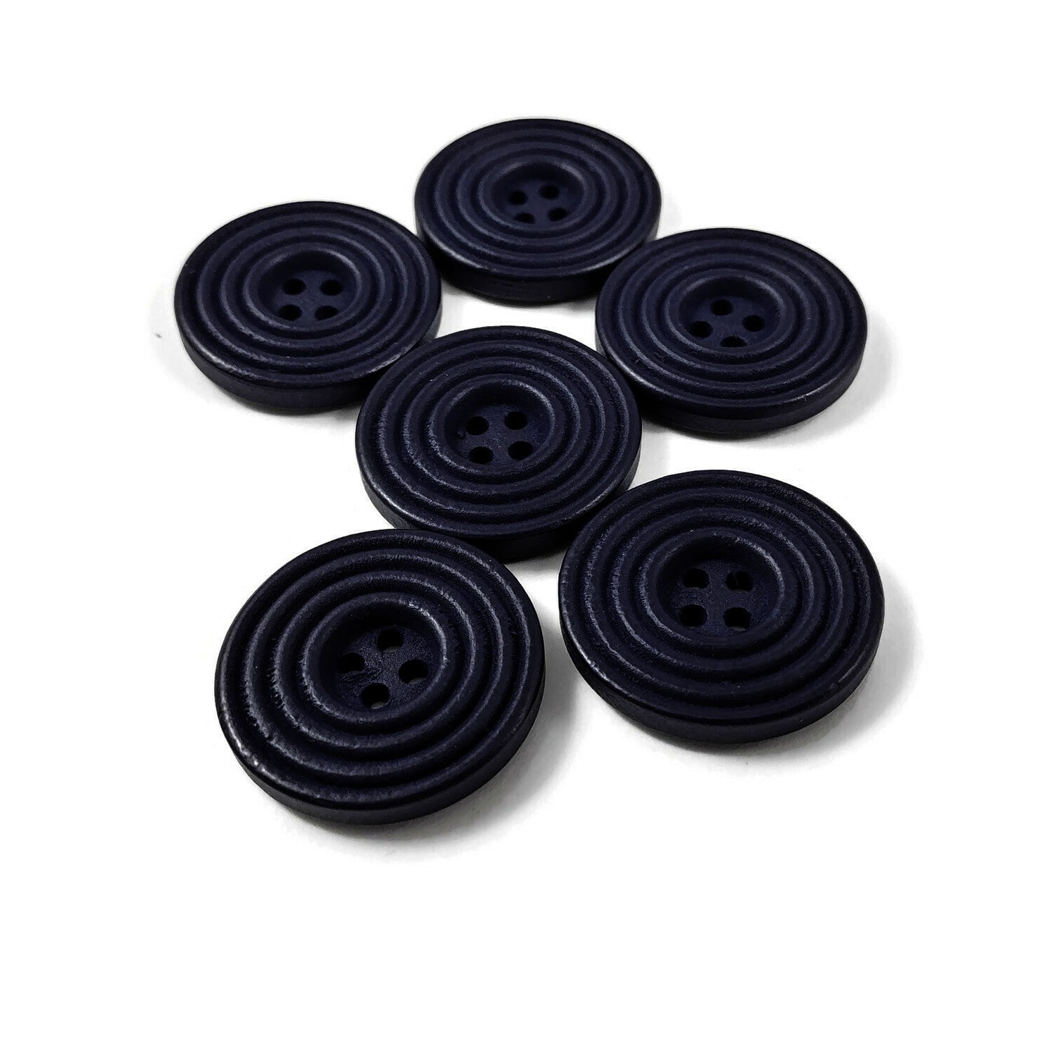 1 inch wooden sewing buttons 25mm - Set of 6 circle wood button - Choose your color