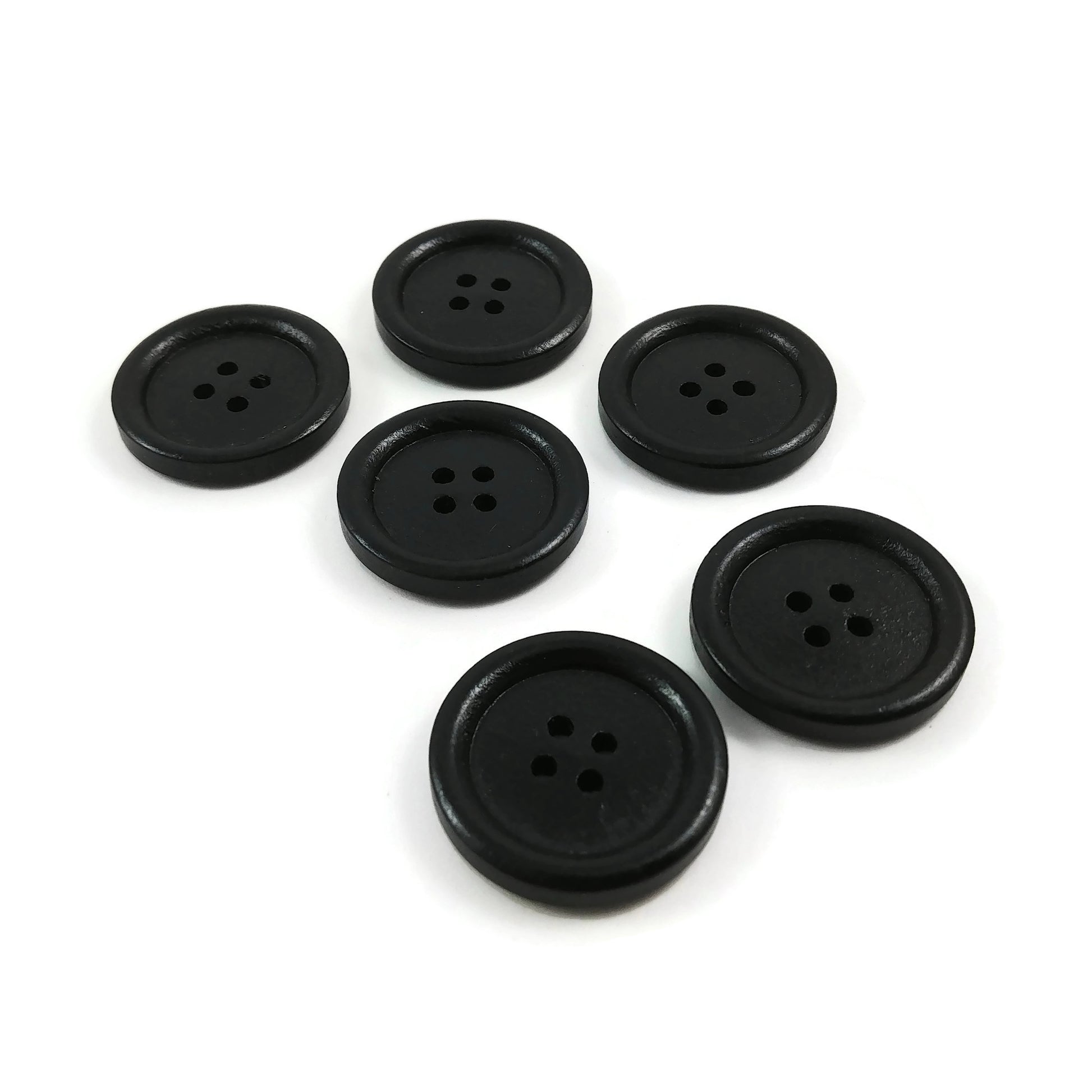 Bouton de bois de 2.5cm - ensemble de 6 boutons en bois naturel