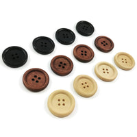 Bouton de bois de 2.5cm - ensemble de 6 boutons en bois naturel