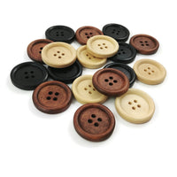 Bouton de bois de 2.5cm - ensemble de 6 boutons en bois naturel