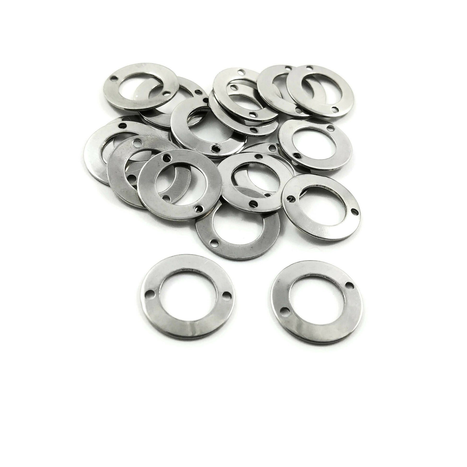 6 Donut connector stainless steel charms