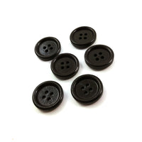 Dark brown Wooden Craft Buttons 18mm - set of 6 wood button
