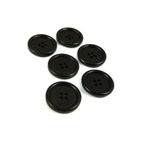 Dark brown Wooden Craft Buttons 25mm - set of 6 wood buttons