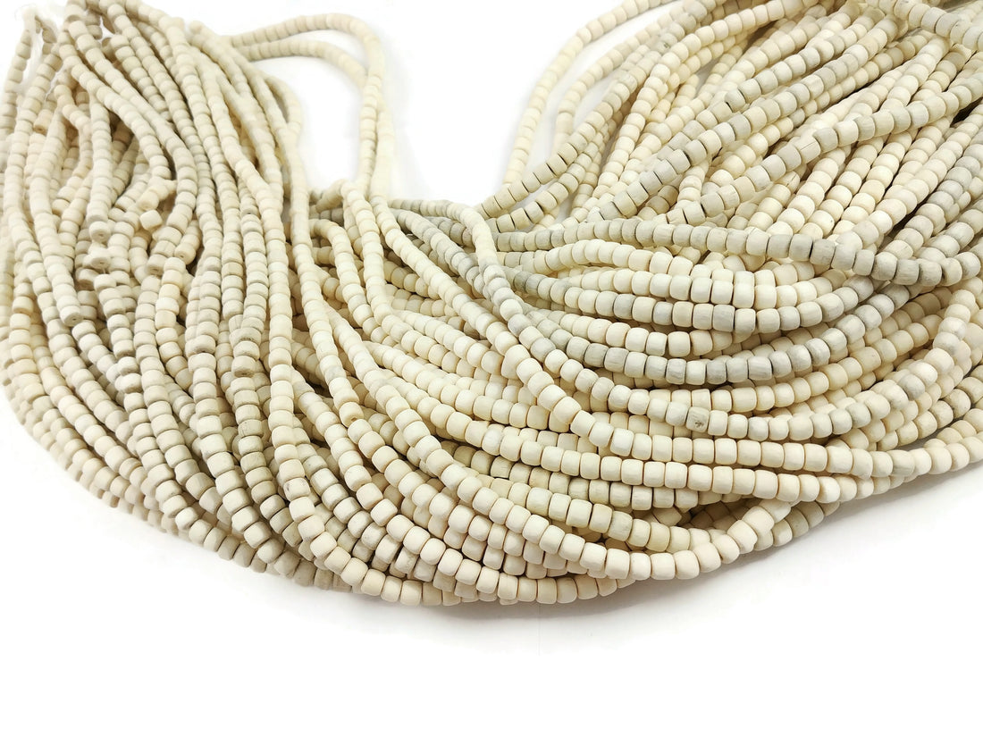 80 perles de bois naturel en rondelle de 4-5mm