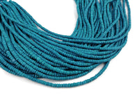 Blue coconut rondelle beads 5mm