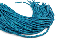 Blue coconut rondelle beads 5mm