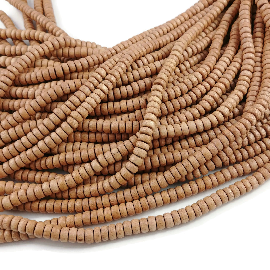 Rosewood beads 8mm - Natural Mala Wooden Beads - Rondelle