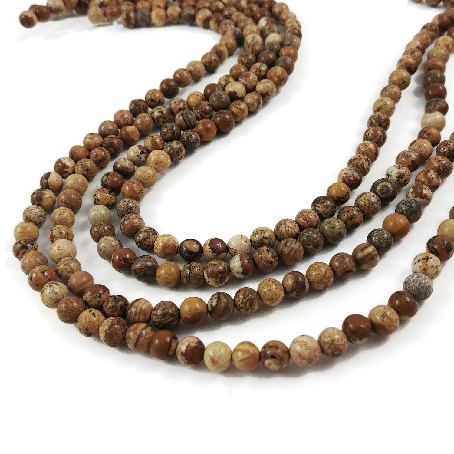 Pierres Naturelles Picture Jasper Rondes 4, 6 ou 8mm