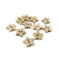 Star button - 10 Wooden craft buttons 12mm or 15mm