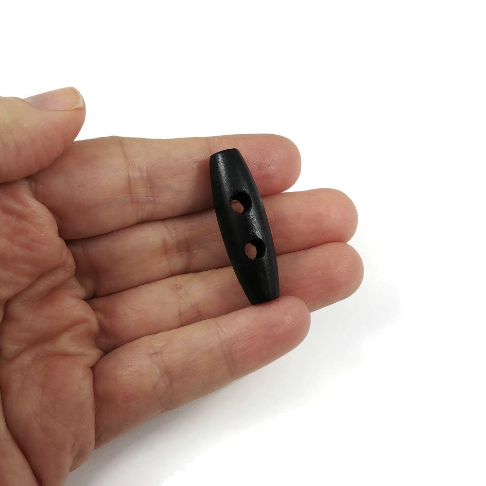 Black wooden toggle sewing buttons