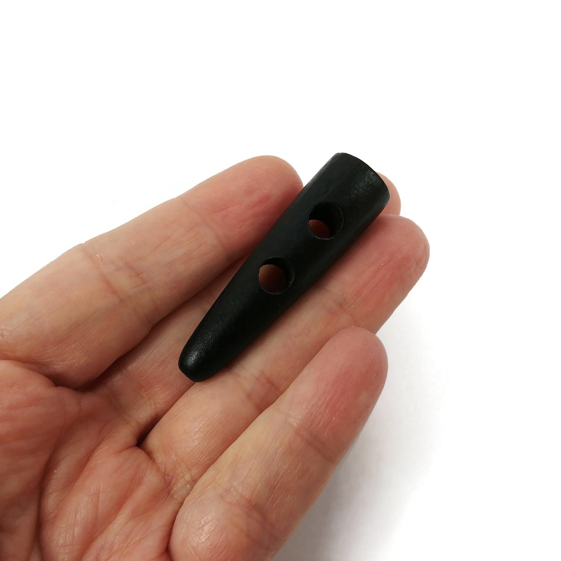 Toggle buttons - 3 big wooden toggle buttons - Black 2 inches