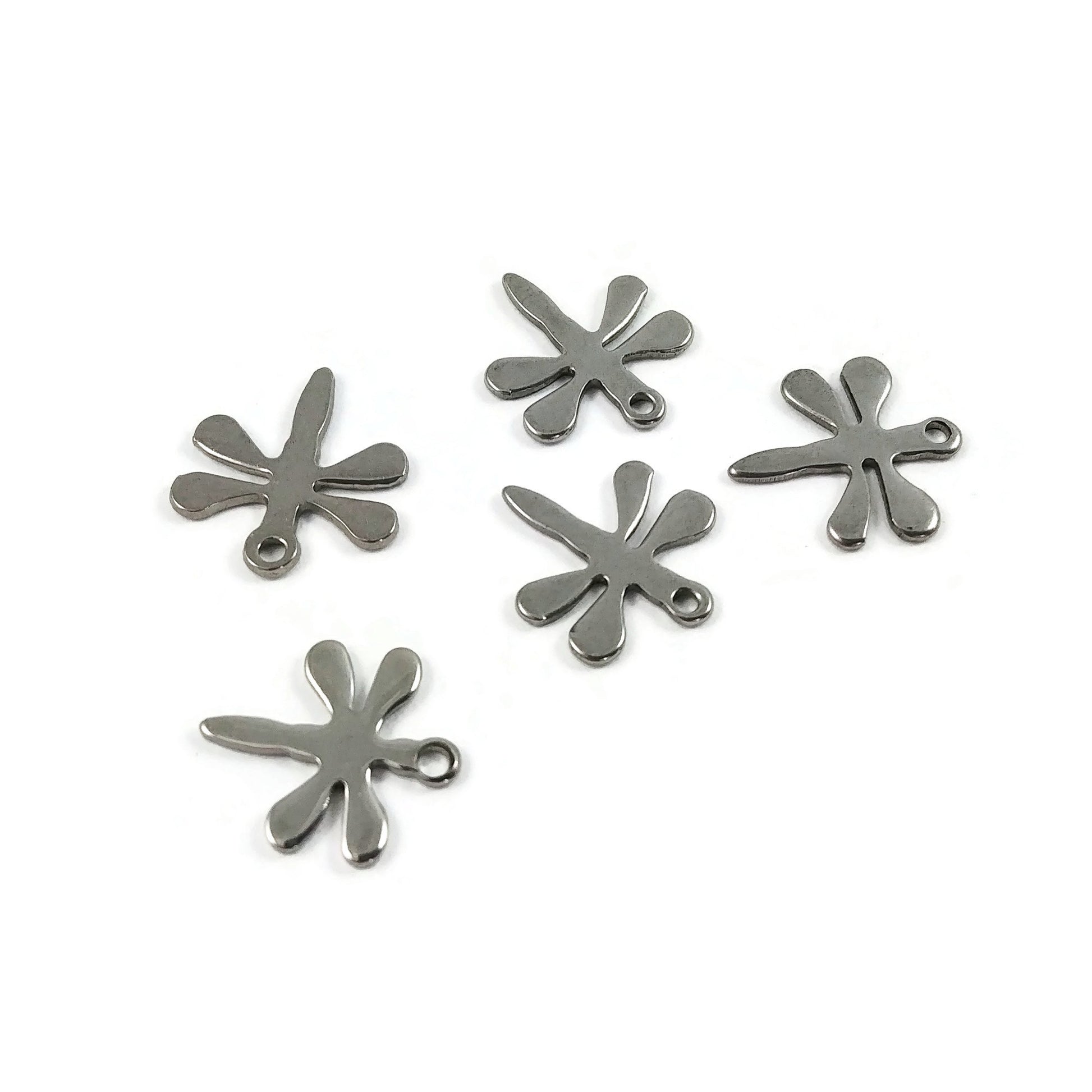5 Dragongly charms stainless steel hypoallergenic charms