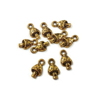 10 tiny mushroom metal pendants 13mm - Nickel free, lead free and cadmium free