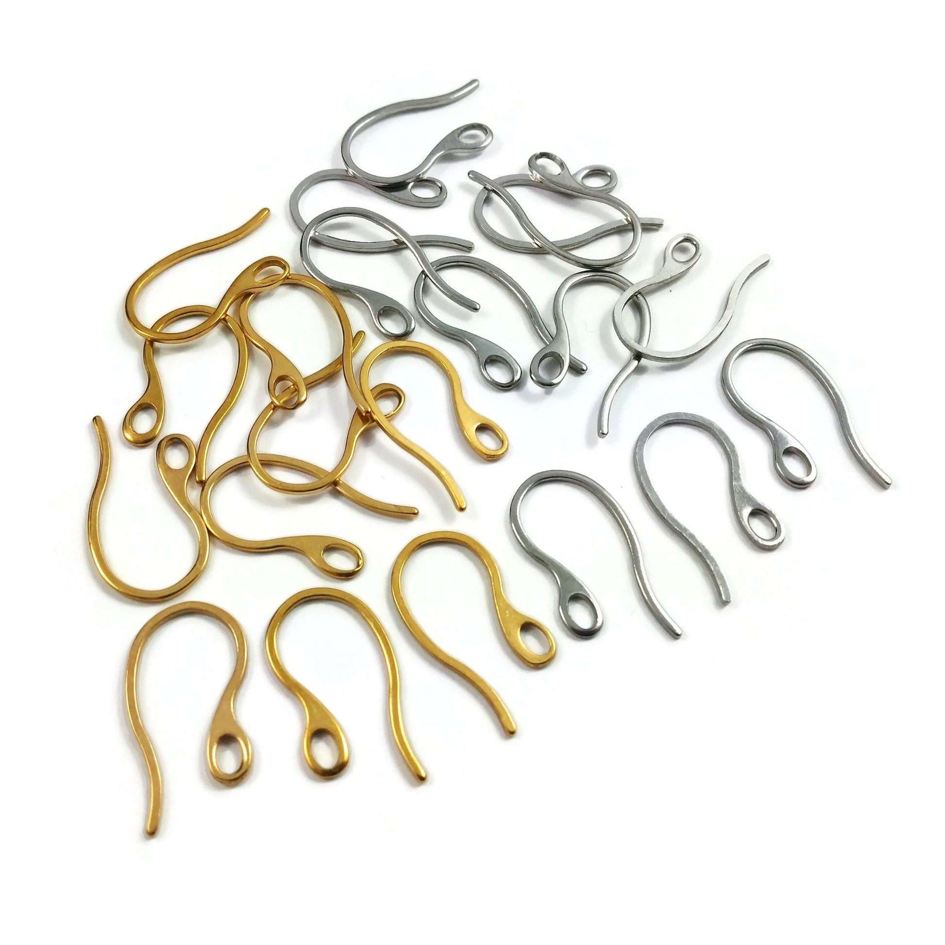 10 pièces (5 paires) crochets pour boucle d'oreille en acier inoxydable hypoallergénique
