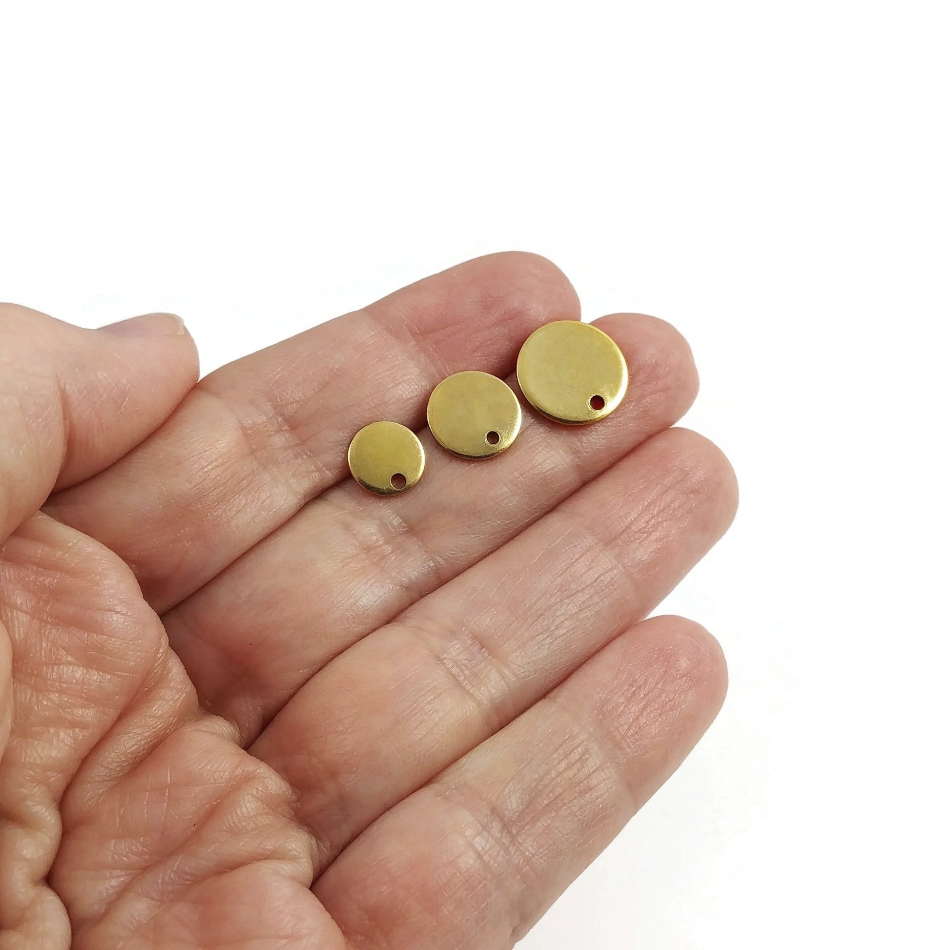 10 Stainless steel earring posts 8mm, 10mm, 12mm round